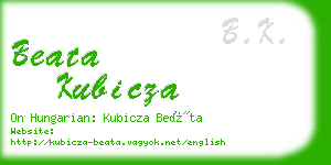 beata kubicza business card